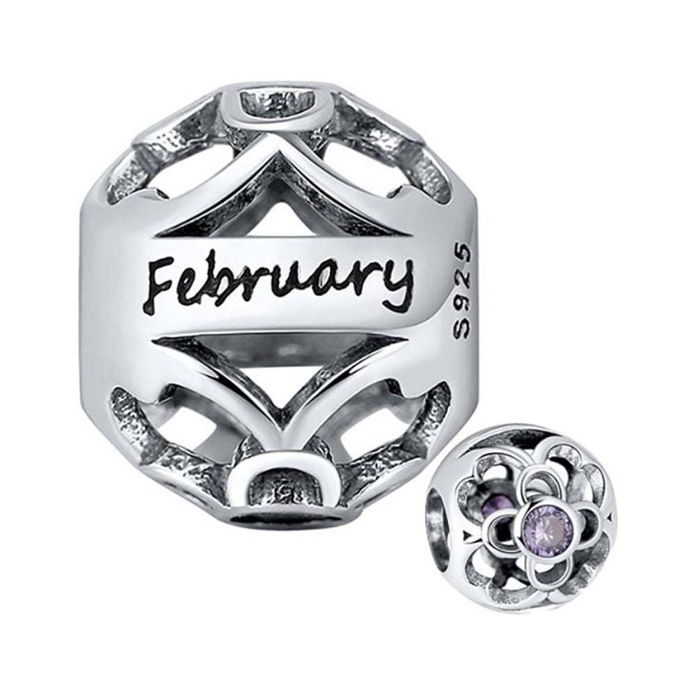 Birthstone Charms for Bracelet Sterling Silver CZ Womens Ginger Lyne Collection