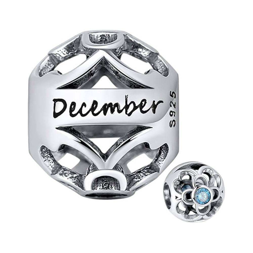 Birthstone Charms for Bracelet Sterling Silver CZ Womens Ginger Lyne Collection