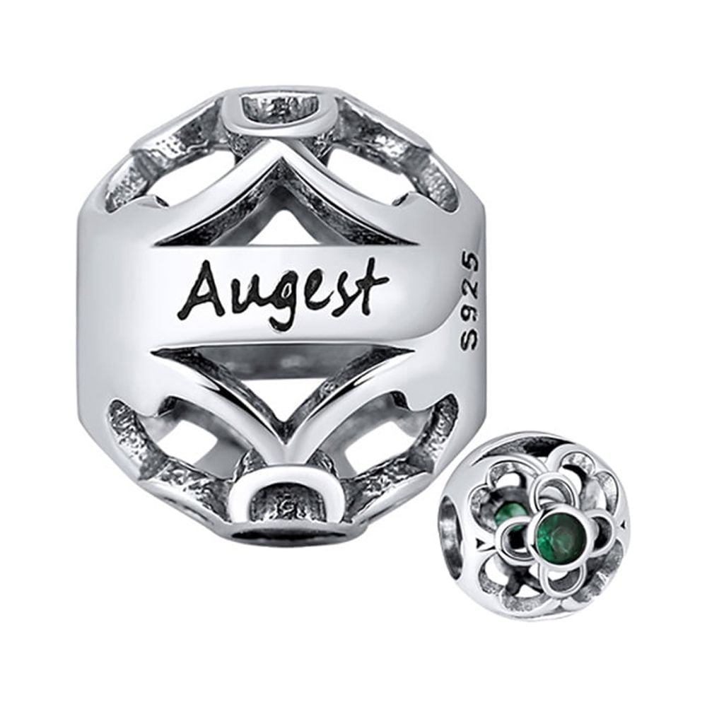 Birthstone Charms for Bracelet Sterling Silver CZ Womens Ginger Lyne Collection