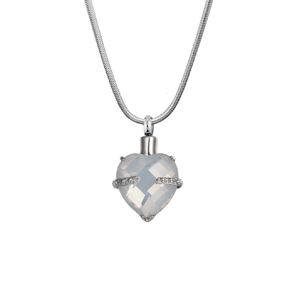 Birthstone Cremation Urn For Human Ashes Heart Memorial Keepsake Jewelry Crystal Heart with Free Funnel Kit and Velvet Jewelry Box (June)
