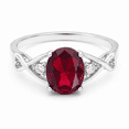 thumbnail image 1 of Red Oval Cut Cubic Zirconia Engagement Ring for Women Size 6 Sterling Silver Birthstone Ring by Ginger Lyne, 1 of 5
