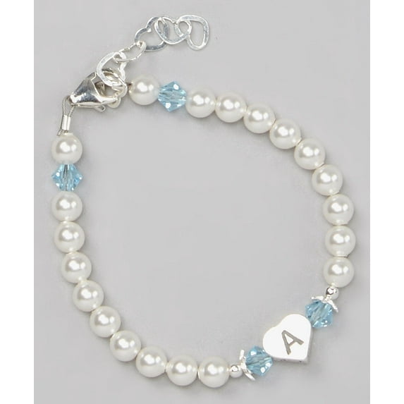 Birthstone Heart Initial Baby Bracelet (BPHB)