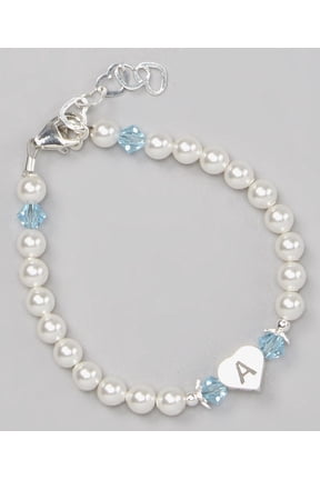 Birthstone Heart Initial Baby Bracelet (BPHB)