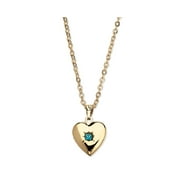 PalmBeach Jewelry Simulated Birthstone Heart Locket Necklace in Yellow Goldtone