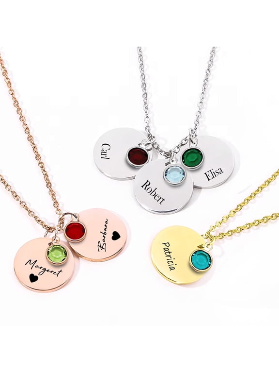 Birthstone Necklace for Mom Personalized Necklace with Name Engraved Necklace for Grandma Necklace Personalized Gifts for Mom - Custom Jewelry for Mom Necklace Grandma Gift - Mothers Day Gifts