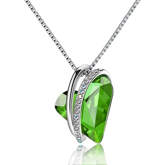 Birthstone Necklace for Women, Birthday Gifts for Women, Love Heart Crystal Necklace Jewelry Birthday Gifts for Her Women Mom Wife Girlfriend -Valentines Day Christmas Anniversary Gifts, Women Gifts
