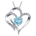 thumbnail image 1 of Birthstone Necklace for Women, Gaqring Elegant Heart Pendant Daughter Gift, Alloy Adjustable Chain Birthday Jewelry for Mom Grandma Teens with Crystal Symbol, 1 of 1