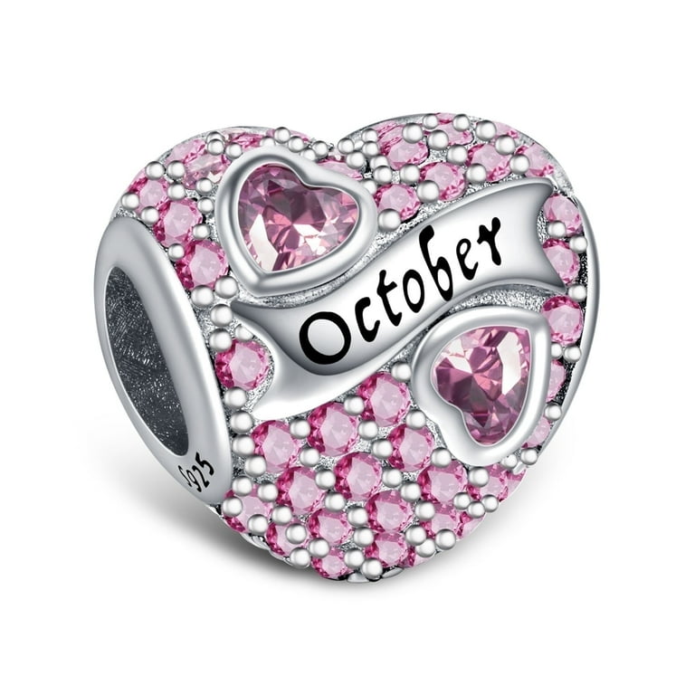 ROSIANNA Heart Cubic Zirconia Bracelet Charms, 925 Sterling Silver