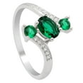 thumbnail image 1 of Birthstone Ring for Women Statement Ring 3 Stone Sterling Silver Cz Ginger Lyne Collection, 1 of 5