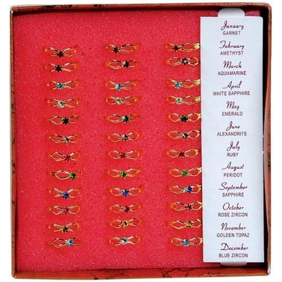BIRTHSTONE RING w/Display stand