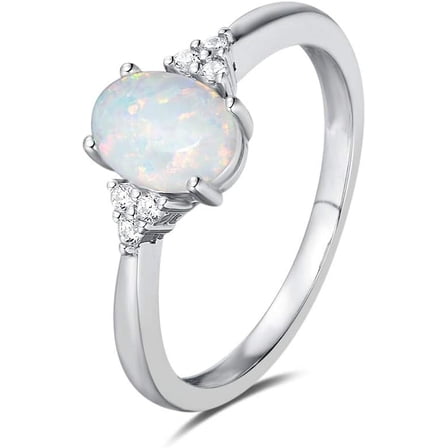 Birthstone Rings for Women Sterling Silver Created Opal Rings Garnet Ruby Rings Engagement Ring Fine Jewelry for Women Size 6,7,8,9,10