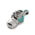 thumbnail image 1 of Birthstone Shoe Pendant Necklace w/ Pure Brilliance Zirconia - 10K White Gold - August, 1 of 8