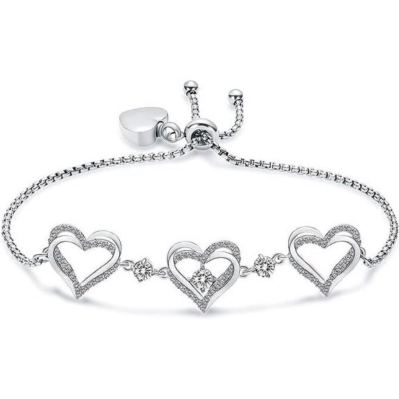 Birthstone Urn Bracelet for Ashes Heart Cremation Jewelry for Ash for Women Forever Love Cremation Bracelets Birthstone Memorial Urn Link Bracelet for Loved Ones