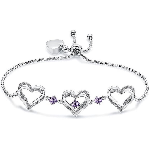 Birthstone Urn Bracelet for Ashes Heart Cremation Jewelry for Ash for Women Forever Love Cremation Bracelets Birthstone Memorial Urn Link Bracelet for Loved Ones