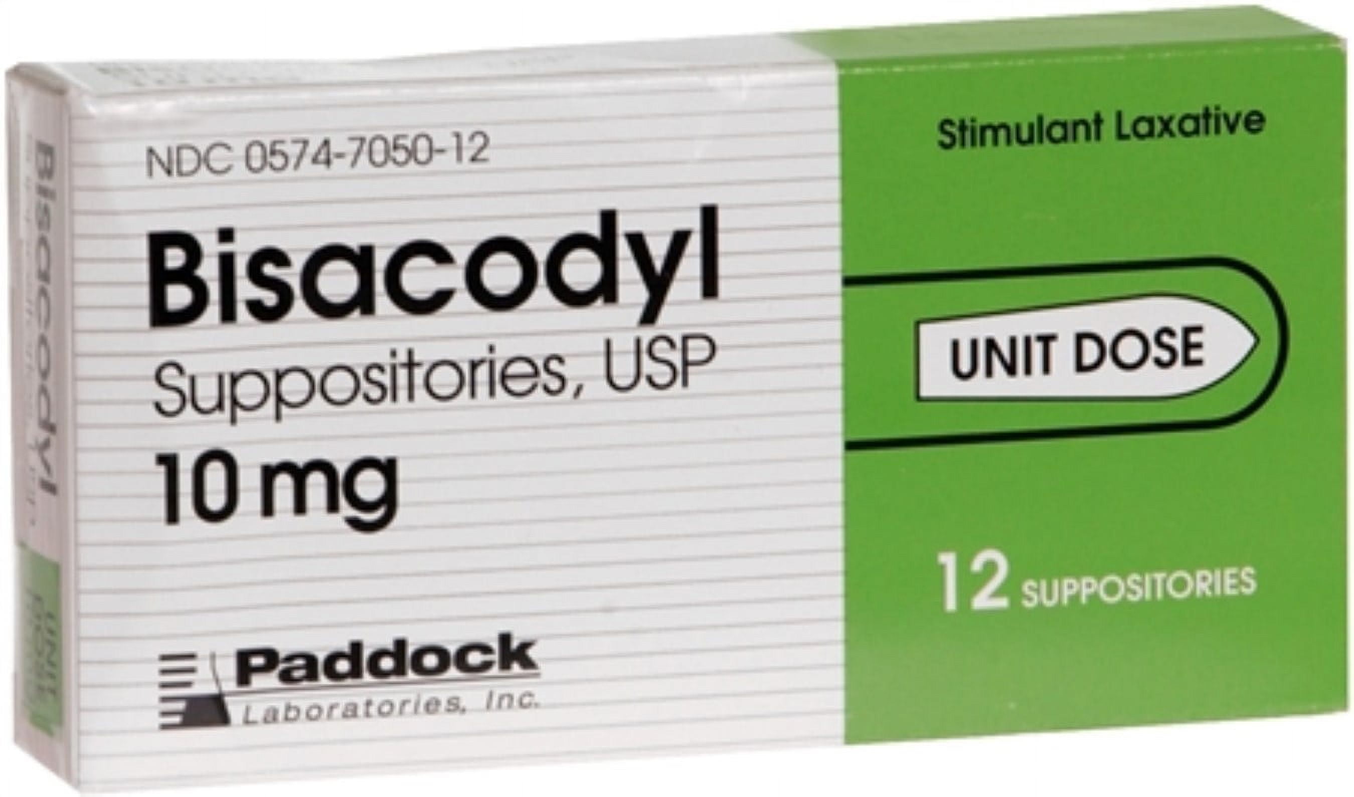 Bisacodyl Suppositories USP 10 mg 12 Each (Pack of 3)