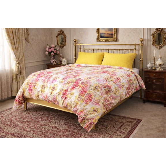 Bisat -100% Cotton Queen Size Duvet Cover Set Including 2 Shams.Made in Green by Oeko-Tex.