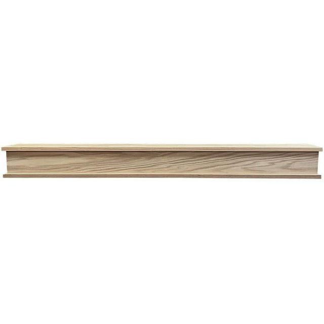 Bisbee 60 Inch Oak Wood Fireplace Mantel Shelf with Top and Bottom