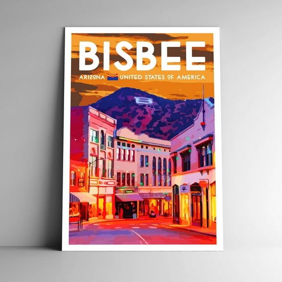 Bisbee Arizona Travel Poster / Postcard WPA Style Retro