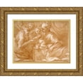 thumbnail image 1 of Biscaino, Bartolomeo 24x19 Gold Ornate Wood Framed with Double Matting Museum Art Print Titled - Mystic Marriage of Saint Catherine, 1 of 4