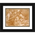 thumbnail image 1 of Biscaino, Bartolomeo 32x25 Black Ornate Wood Framed with Double Matting Museum Art Print Titled - Mystic Marriage of Saint Catherine, 1 of 4