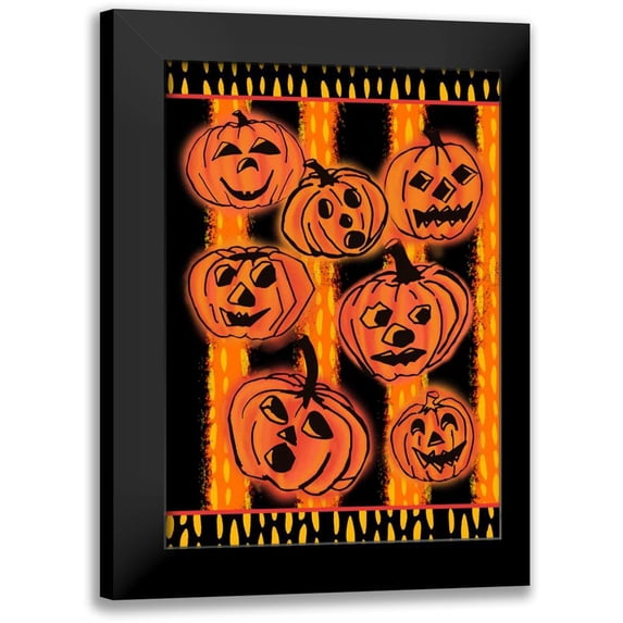Biscardi, Nicholas 11x14 Black Modern Framed Museum Art Print Titled - Pumpkin Patch Pals I
