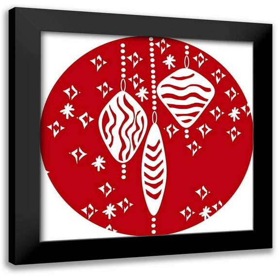 Biscardi, Nicholas 12x12 Black Modern Framed Museum Art Print Titled - Christmas Deco Circle I