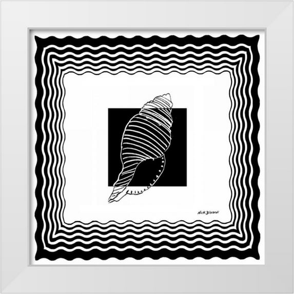 Biscardi, Nicholas 12x12 White Modern Wood Framed Museum Art Print Titled - Bath Shells Square II