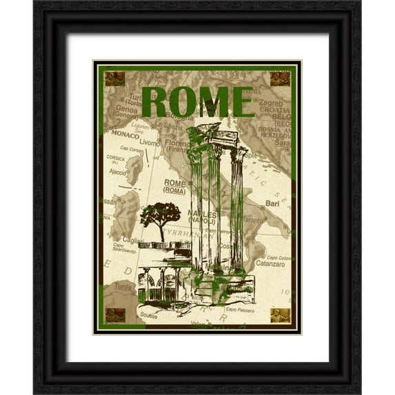 Biscardi, Nicholas 15x18 Black Ornate Wood Framed with Double Matting Museum Art Print Titled - City Stops IV