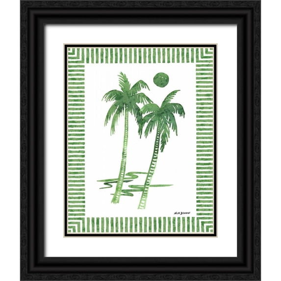 Biscardi, Nicholas 15x18 Black Ornate Wood Framed with Double Matting Museum Art Print Titled - Green Palms I