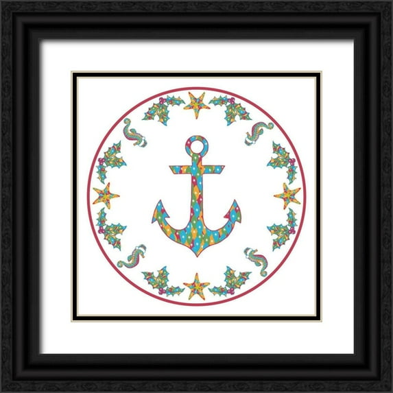Biscardi, Nicholas 20x20 Black Ornate Wood Framed with Double Matting Museum Art Print Titled - A Coastal Christmas I