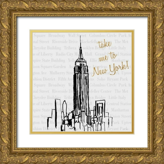Biscardi, Nicholas 20x20 Gold Ornate Wood Framed with Double Matting Museum Art Print Titled - Travel Pack I