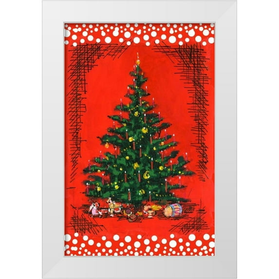 Biscardi, Nicholas 22x32 White Modern Wood Framed Museum Art Print Titled - Xmas Tree