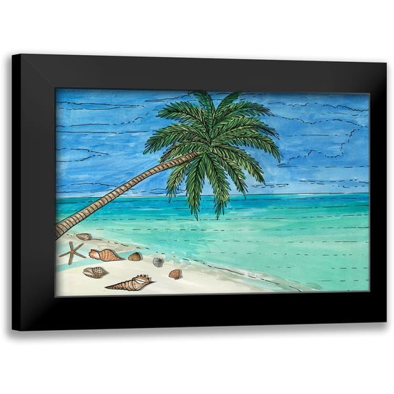 Biscardi, Nicholas 24x17 Black Modern Framed Museum Art Print Titled - Paradise And Palms II