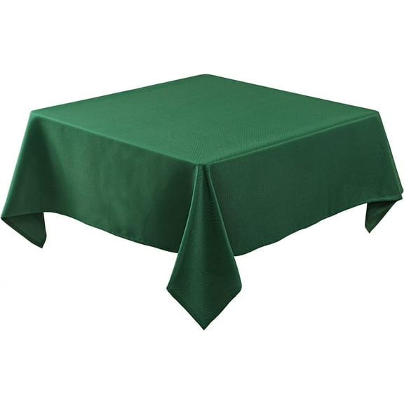 Biscayn Textured Fabric Tablecloths 60 X 60 Inches Square, Hunter Green Water Resistant Spill Proof Tablecloths for Dining, Kitchen, Wedding and Parties etc. Machine Washable 60X60" Hunter Green