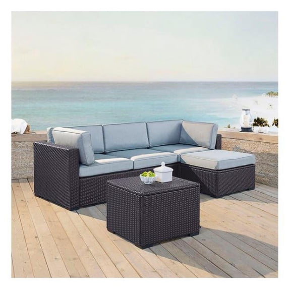 Biscayne 4 Piece Outdoor Wicker Seating Set - Mist