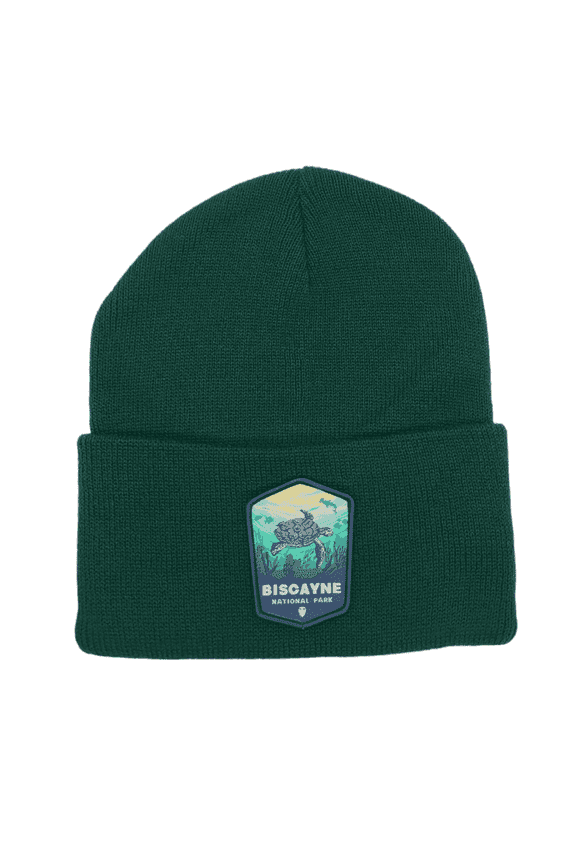 Biscayne National Park Beanie - Florida Adventure Souvenir Skull Cap for Outdoor Enthusiasts - Forest Green