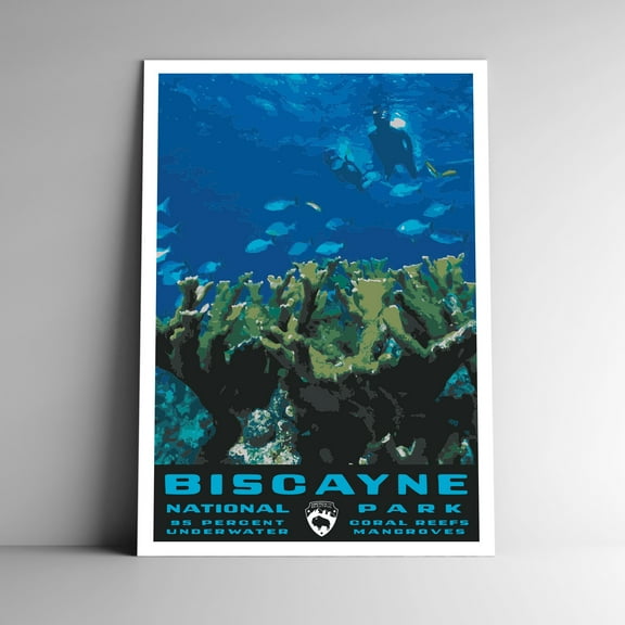 Biscayne National Park Vintage Travel Poster / Postcard WPA Style Retro