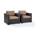 thumbnail image 1 of Biscayne Outdoor Wicker Seating Chair Set - Mocha Cusion, 2 Pieces, 1 of 1