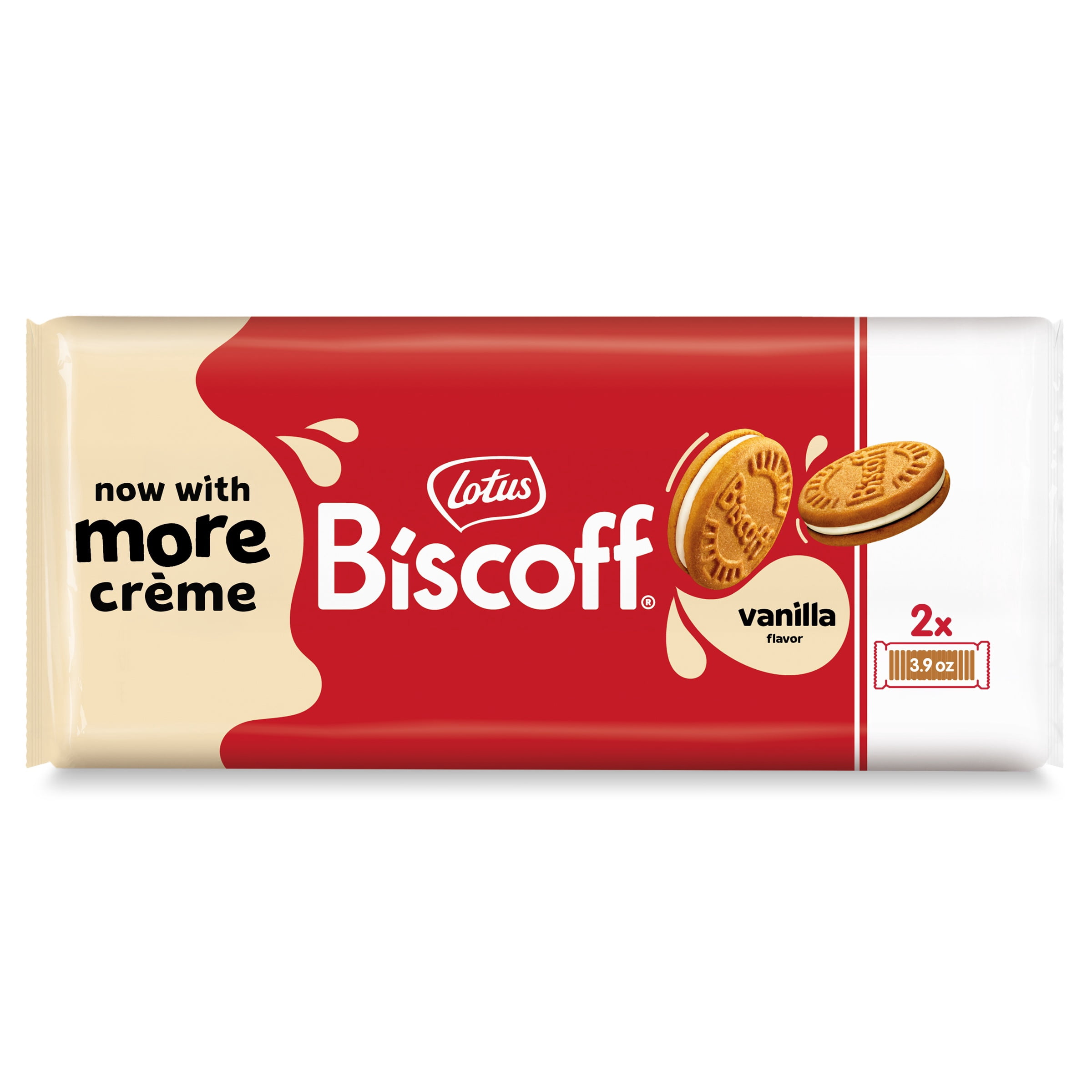 Biscoff Vanilla Cream Sandwich Cookies, 2 fresh packs (10 cookies per pack) 7.8oz net wt