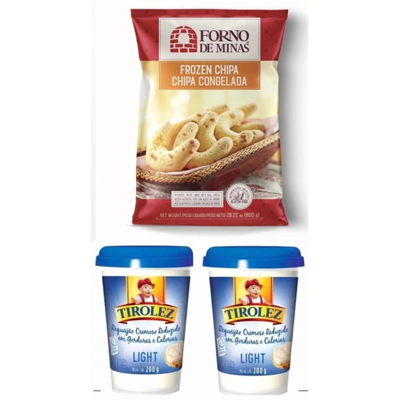 Biscoito Queijo Brasileiro Forno de Minas 800g + Requeijao Light Tirolez  Pack of 2x200g  Brazil in Texas  Bundle