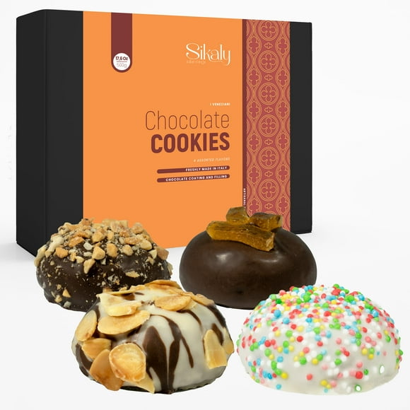 Biscotti Italian Cookies, 16 DMF15 Gourmet Chocolate Cookies. Treats, Birthday Gifts. Prime Gourmet for all couple and Families. ORIGINAL Biscotti, Patricks Day, Chocolate Covered. MADE IN ITALY