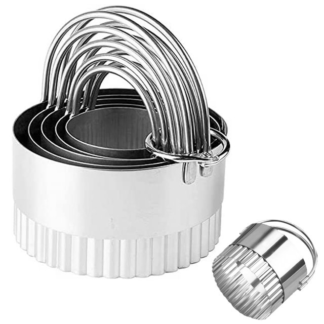 Walmart 5Pack Large Round Metal Biscuit Cookie Cutters, Stainless
