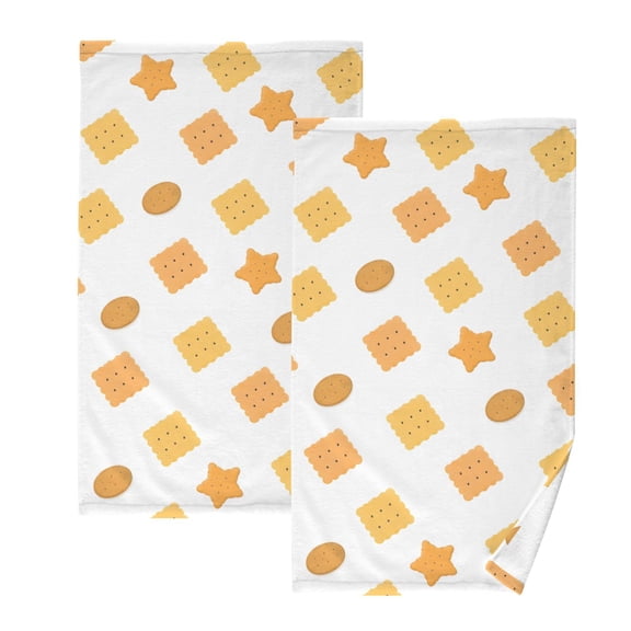 Biscuit Cotton Towel Set Face Hand Towels 2 Pack Soft Absorbent 16x28in