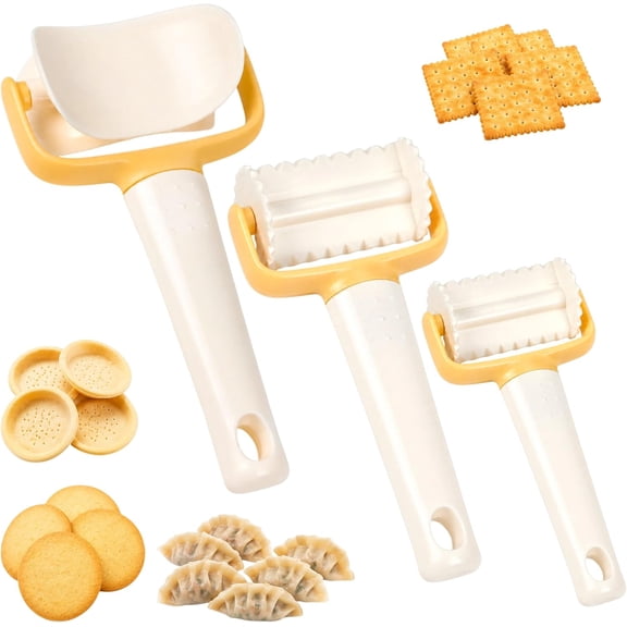 Biscuit Cutter Crimper Circle Cutter Cracker Cutter Dough Rolling Cutter Ravioli Cutter Comfort Grip, for Baking & Pasta