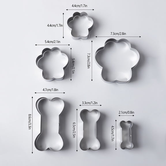 Biscuit Cutter Novelty Cookie Cutters Edible art projects Cookie Cutters 6 Pcs Bone And Dog Footprints Cookie Cutters Set Stainless Cutters Dog Cookie Cutter Dog Cutters For Homemade And Baking