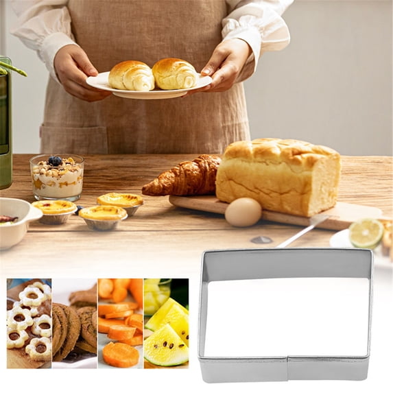 Biscuit Mold Clearance! Huayishang Christmas House Cookie Cutter Cookie Tool Cookie Cutter Baking Tool Cookie Set Stainless Cookie Cutter Cake Cookie Ring Baking Tool, 1*Rectangular Mold