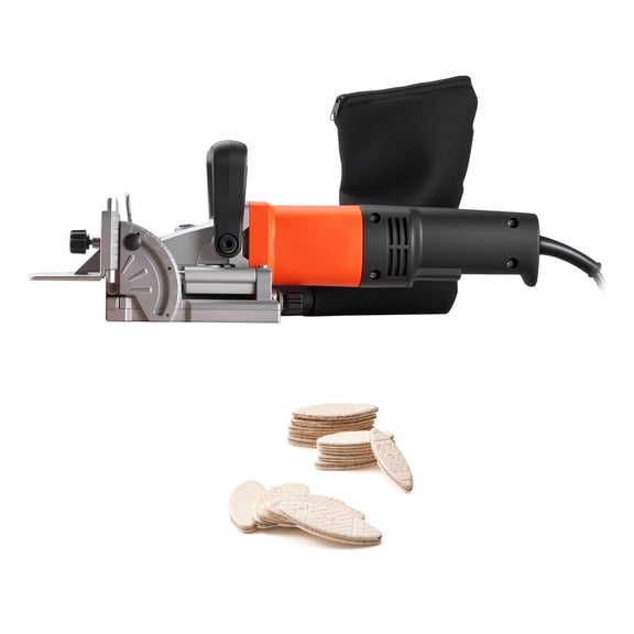 Biscuit Plate Joiner, 5.9A, Plate Joiner Tool Kit with 11,600 RPM 760W Motor, 45-Degree Locating Not