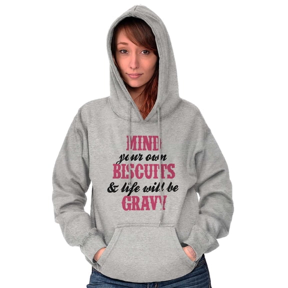 Biscuits And Gravy Funny Saying Silly Hoodie Sweatshirt Women Brisco Brands L