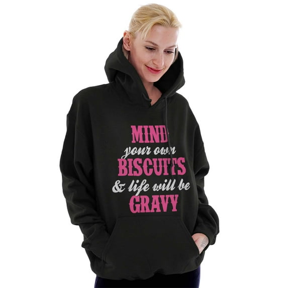Biscuits And Gravy Funny Saying Silly Women Plus Size Graphic Pullover Hoodie Brisco Brands 2X