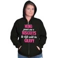 thumbnail image 1 of Biscuits And Gravy Funny Saying Silly Womens Plus Size Graphic Zipper Hoodie Brisco Brands 2X, 1 of 5